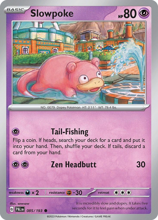 Slowpoke - 85/193 - Reverse Holofoil - NM - Common - Paldea Evolved