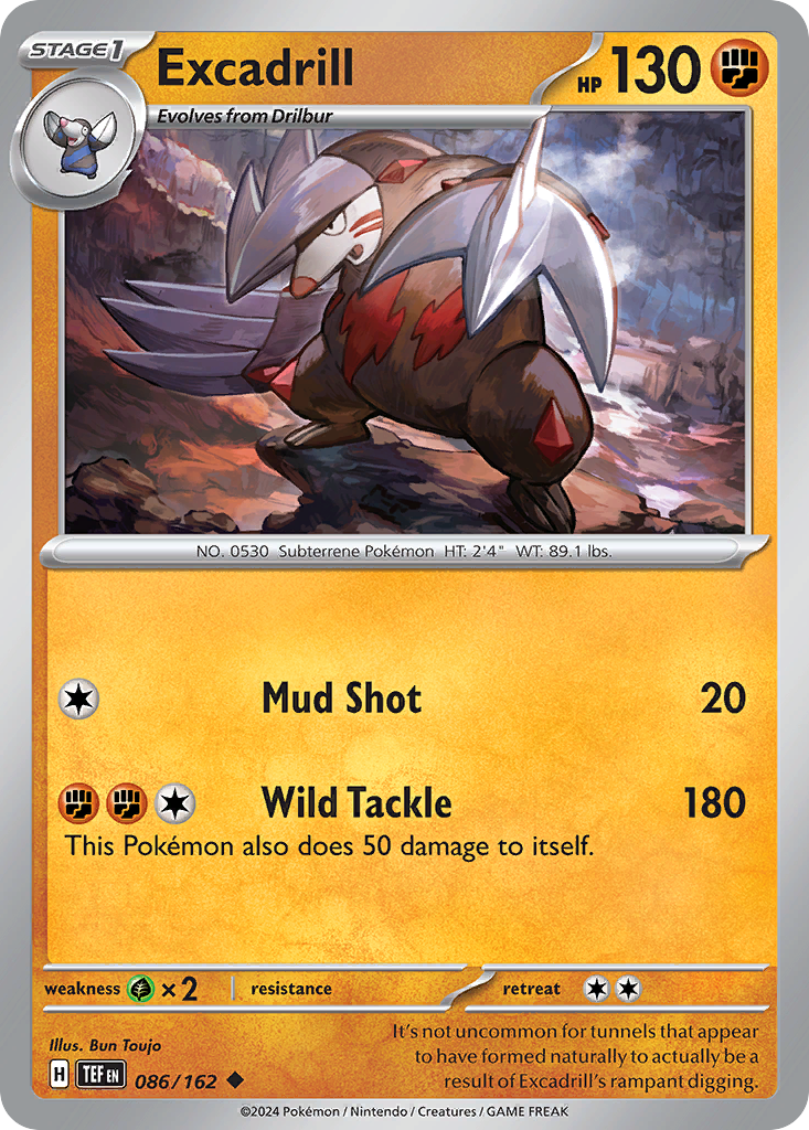Excadrill - 86/162 - Reverse Holofoil - NM - Uncommon - Temporal Forces