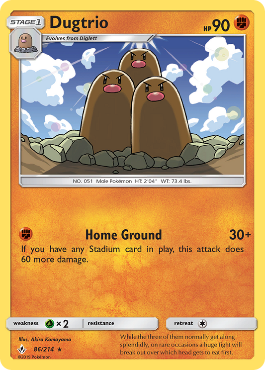 Dugtrio - 86/214 - Normal - NM - Rare - Unbroken Bonds