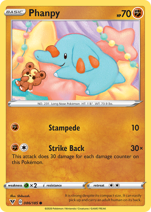 Phanpy - 86/185 - Normal - NM - Common - Vivid Voltage
