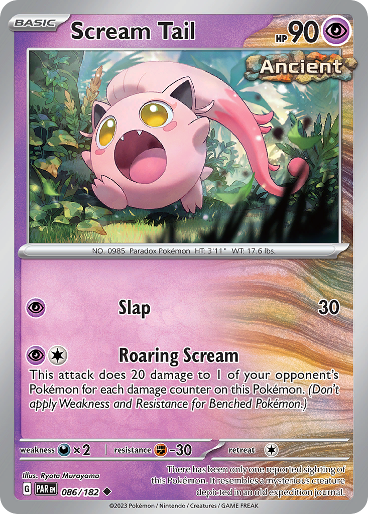 Scream Tail - 86/182 - Reverse Holofoil - NM - Uncommon - Paradox Rift