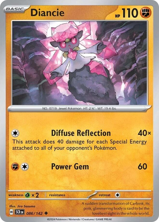 Diancie - 86/142 - Reverse Holofoil - NM - Uncommon - Stellar Crown