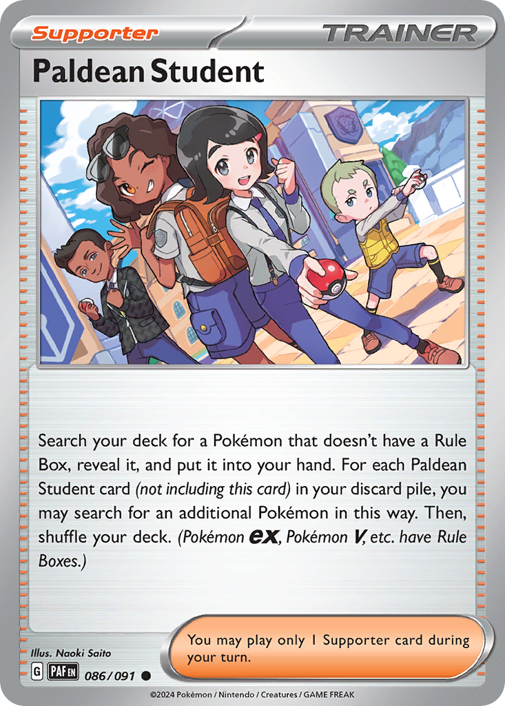 Paldean Student - 86/91 - Normal - NM - Common - Paldean Fates