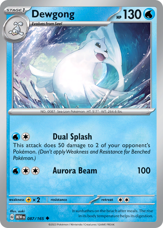Dewgong - 87/165 - Reverse Holofoil - NM - Uncommon - 151