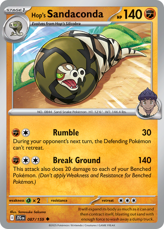 Hop's Sandaconda - 87/159 - Normal - NM - Uncommon - Journey Together
