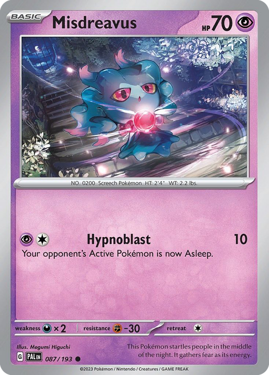 Misdreavus - 87/193 - Reverse Holofoil - NM - Common - Paldea Evolved