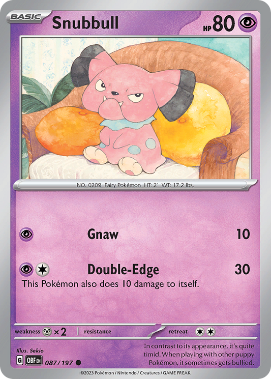 Snubbull - 87/197 - Reverse Holofoil - NM - Common - Obsidian Flames