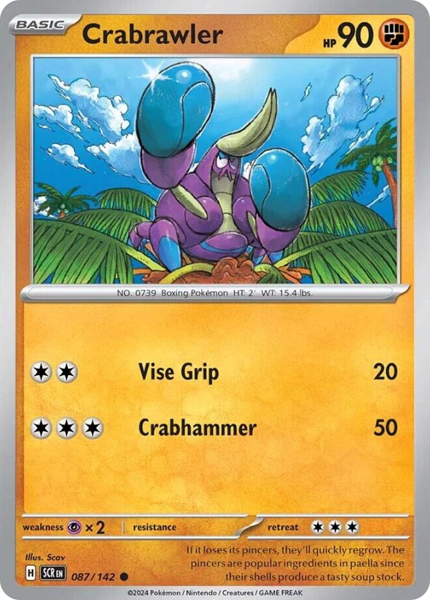 Crabrawler - 87/142 - Normal - NM - Common - Stellar Crown