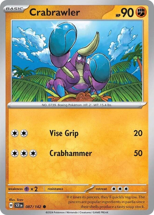 Crabrawler - 87/142 - Reverse Holofoil - NM - Common - Stellar Crown
