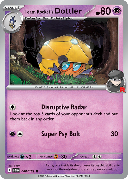 Team Rocket's Dottler - 88/182 - Reverse Holofoil - NM - Common - Destined Rivals