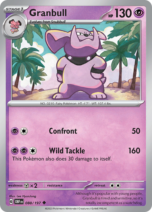 Granbull - 88/197 - Normal - NM - Uncommon - Obsidian Flames