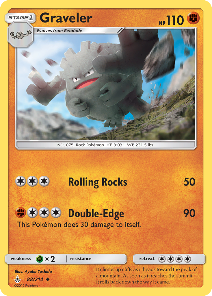 Graveler - 88/214 - Normal - NM - Uncommon - Unbroken Bonds