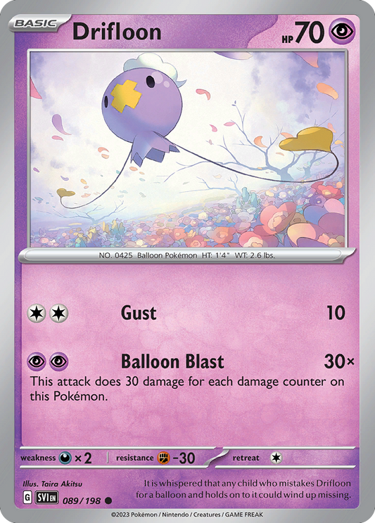Drifloon - 89/198 - Normal - NM - Common - Scarlet & Violet
