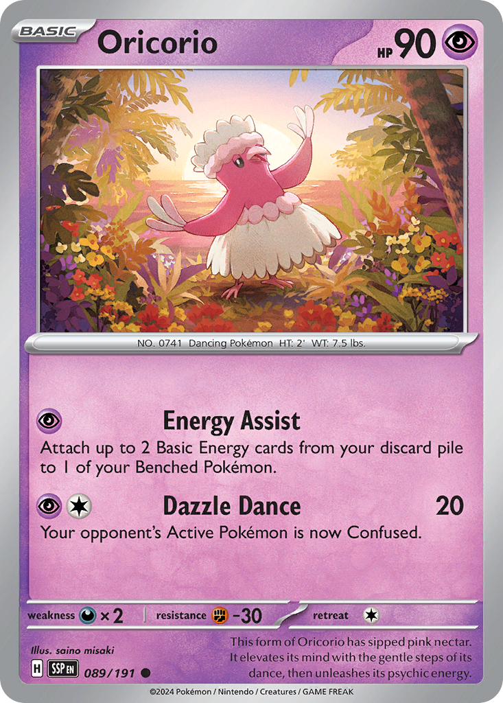 Oricorio - 89/191 - Reverse Holofoil - NM - Common - Surging Sparks