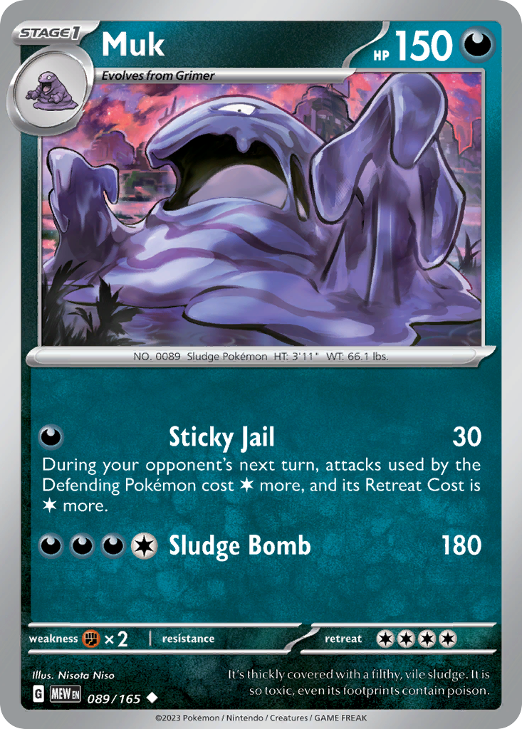 Muk - 89/165 - Reverse Holofoil - NM - Uncommon - 151