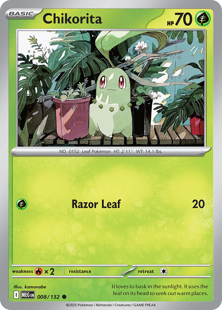 Chikorita - 8/132 - Normal - NM - Common - Mega Evolution