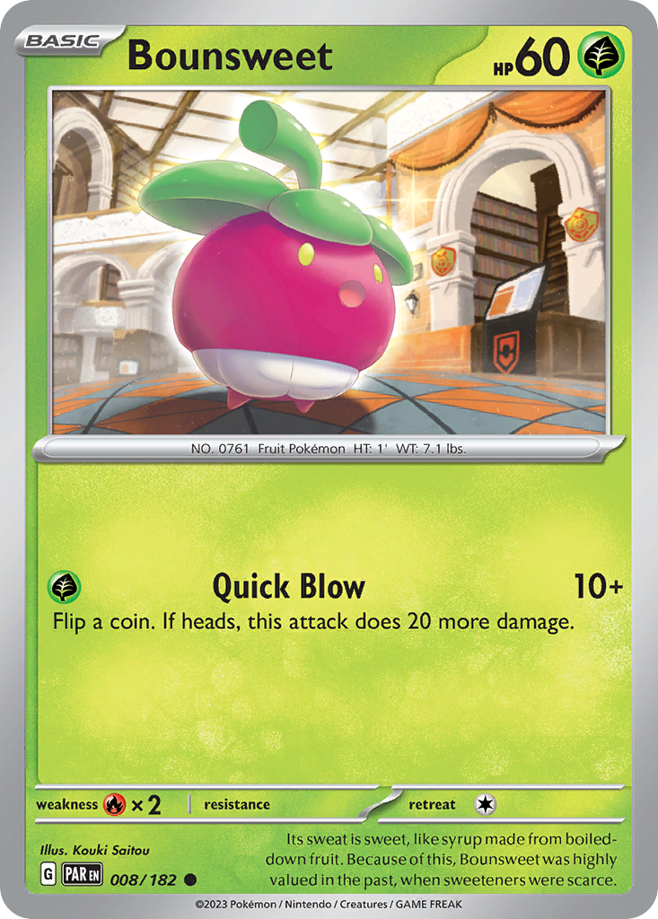 Bounsweet - 8/182 - Reverse Holofoil - NM - Common - Paradox Rift