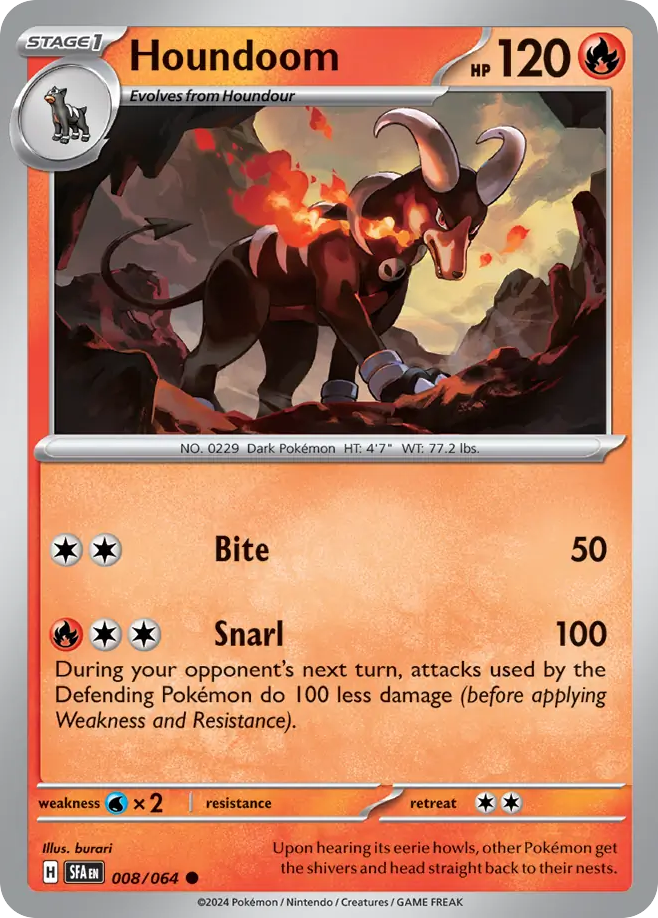 Houndoom - 8/64 - Reverse Holofoil - NM - Common - Shrouded Fable