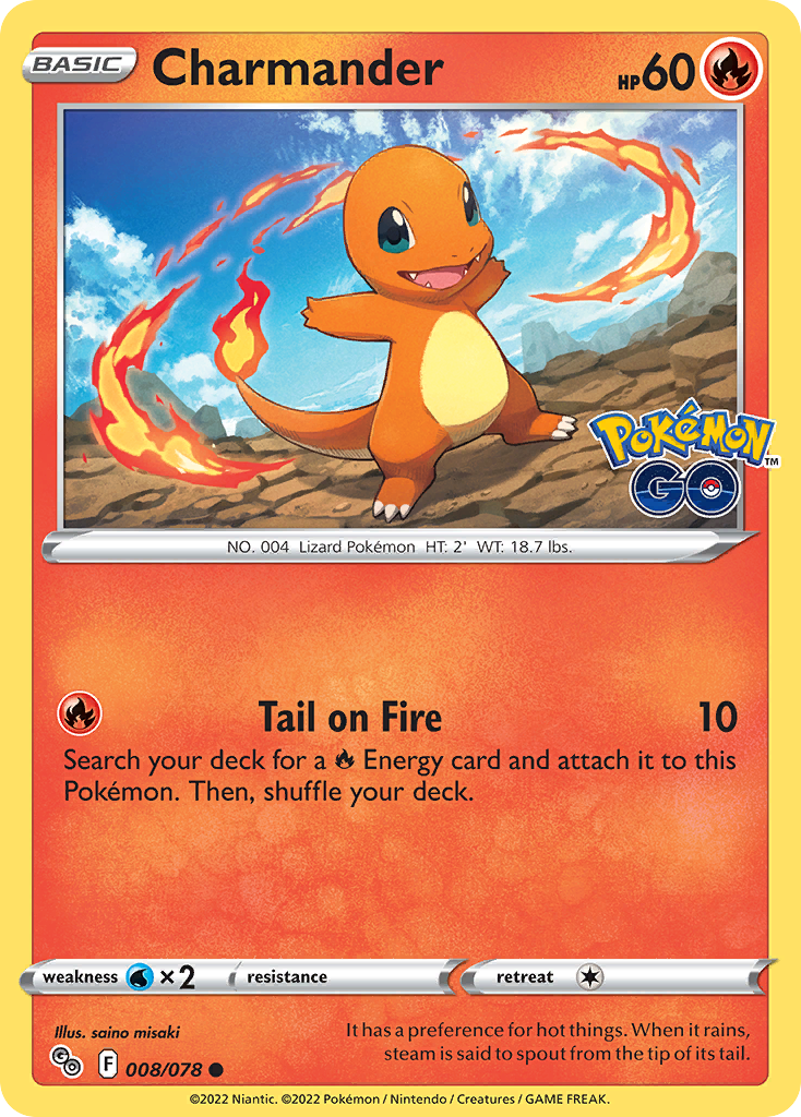 Charmander - 8/78 - Normal - NM - Common - Pokémon GO