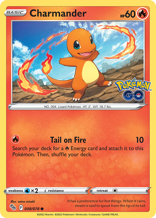 Charmander - 8/78 - Normal - NM - Common - Pokémon GO