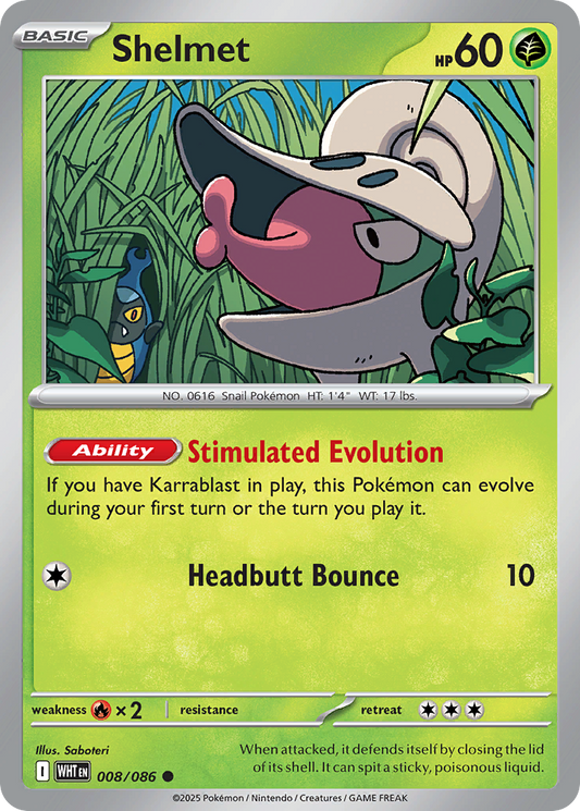 Shelmet - 8/86 - Reverse Holofoil - NM - Common - White Flare