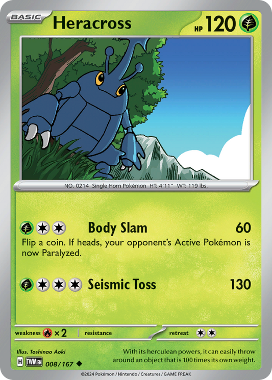 Heracross - 8/167 - Normal - NM - Uncommon - Twilight Masquerade