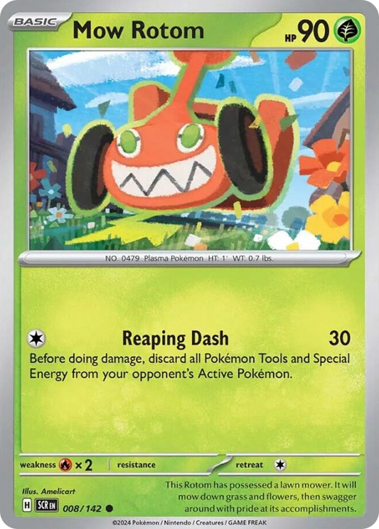 Mow Rotom - 8/142 - Reverse Holofoil - NM - Common - Stellar Crown