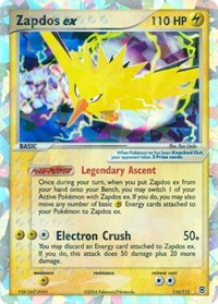 Zapdos ex - 116/112 - Holofoil - LP - Secret Rare - EX FireRed & LeafGreen