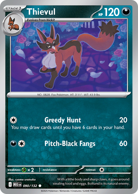 Thievul - 90/132 - Normal - NM - Common - Mega Evolution