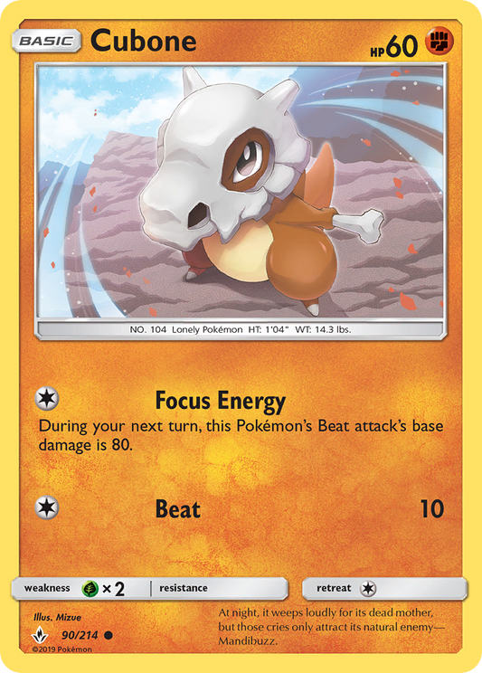 Cubone - 90/214 - Normal - NM - Common - Unbroken Bonds
