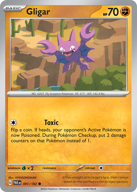 Gligar - 91/182 - Reverse Holofoil - NM - Common - Paradox Rift