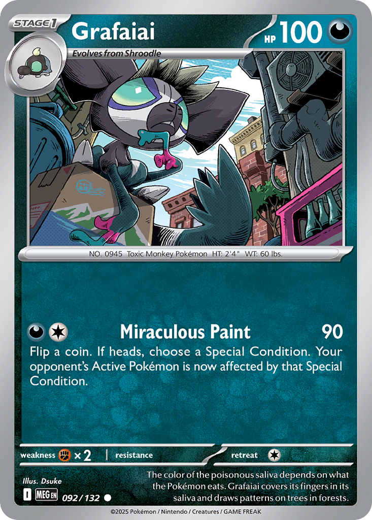 Grafaiai - 92/132 - Normal - NM - Common - Mega Evolution