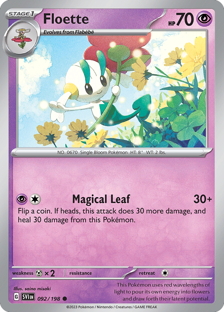 Floette - 92/198 - Reverse Holofoil - NM - Common - Scarlet & Violet