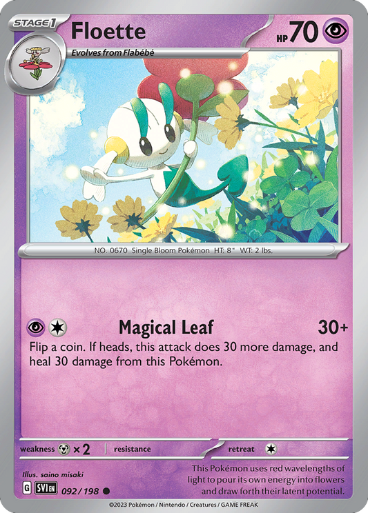 Floette - 92/198 - Reverse Holofoil - NM - Common - Scarlet & Violet