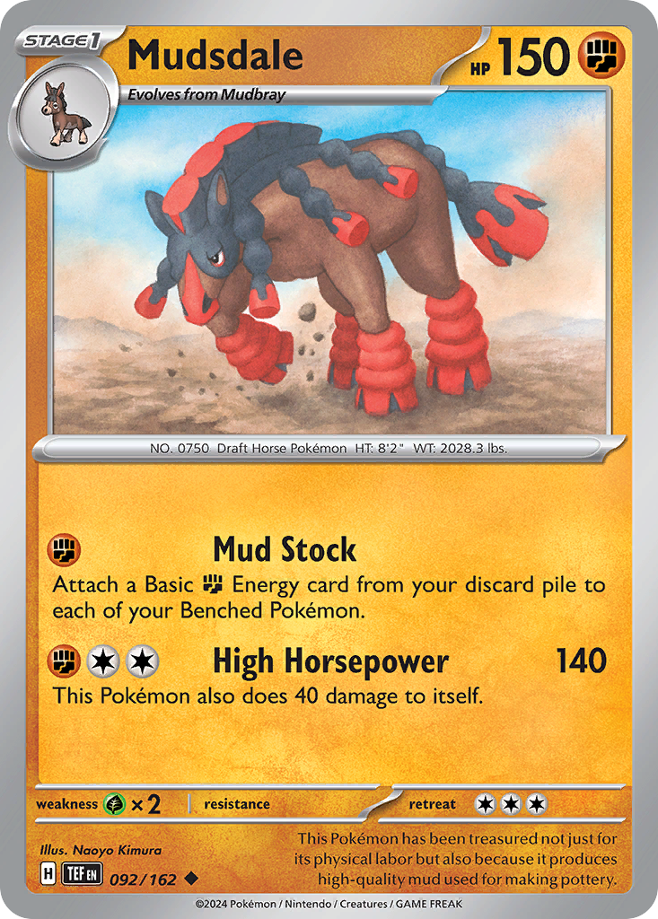 Mudsdale - 92/162 - Reverse Holofoil - NM - Uncommon - Temporal Forces