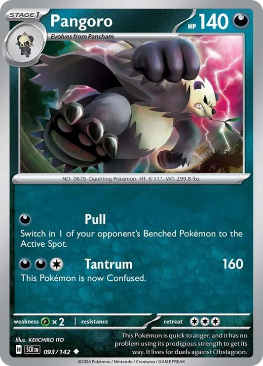 Pangoro - 93/142 - Reverse Holofoil - NM - Uncommon - Stellar Crown