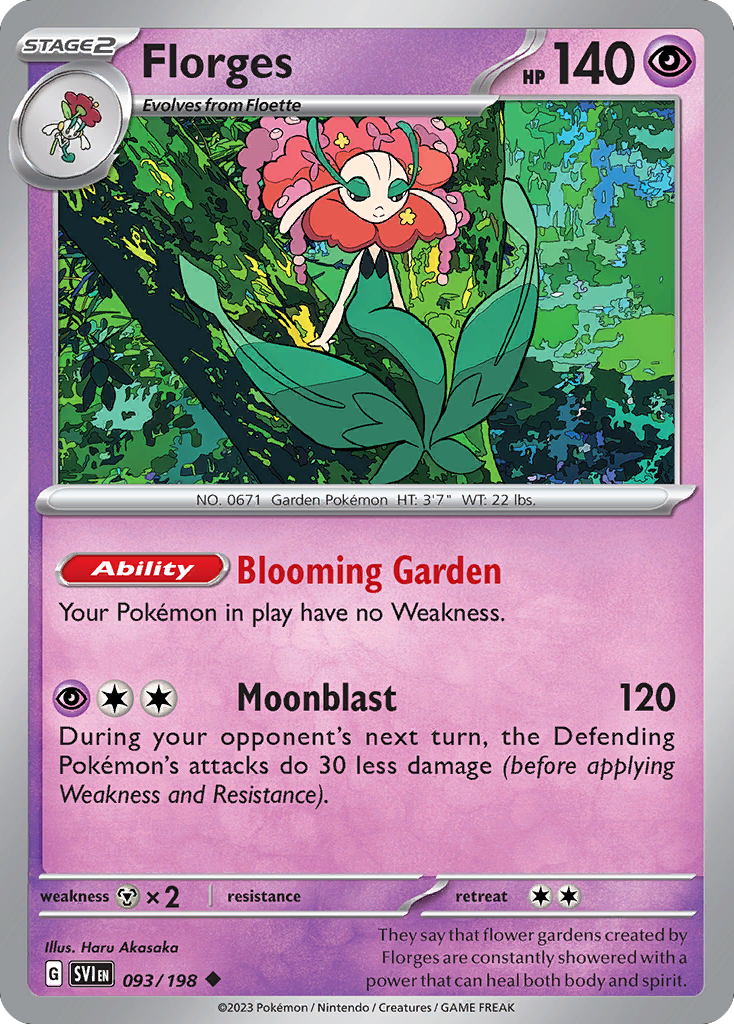 Florges - 93/198 - Normal - NM - Uncommon - Scarlet & Violet