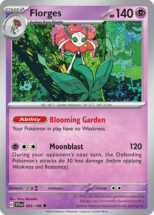 Florges - 93/198 - Normal - NM - Uncommon - Scarlet & Violet