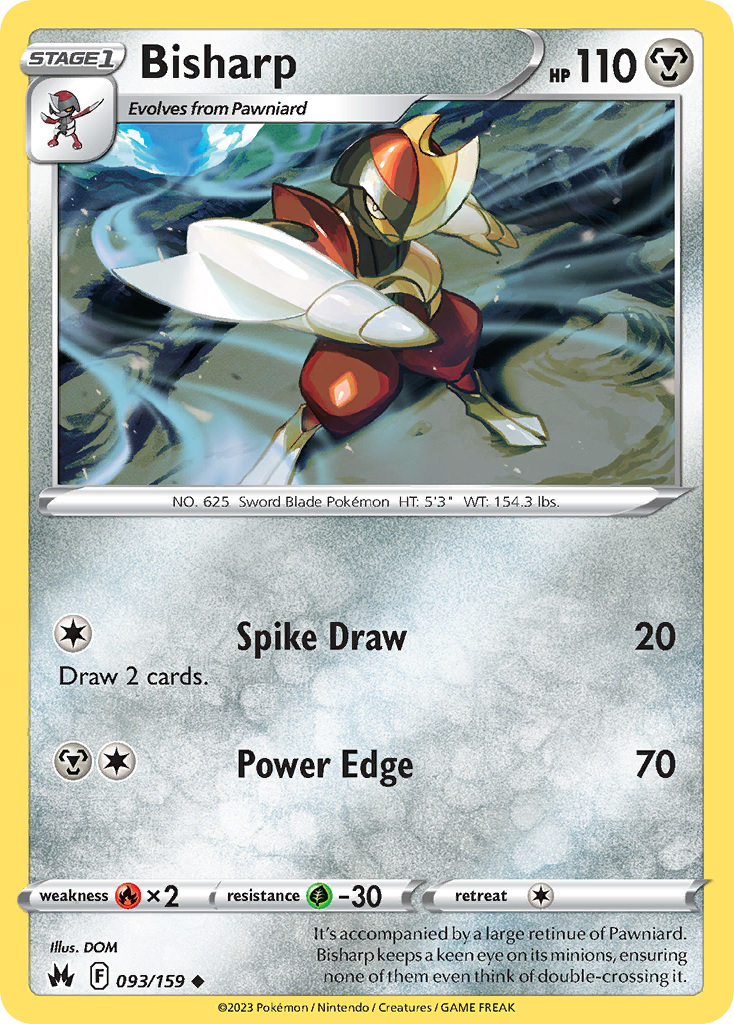 Bisharp - 93/159 - Normal - NM - Uncommon - Crown Zenith