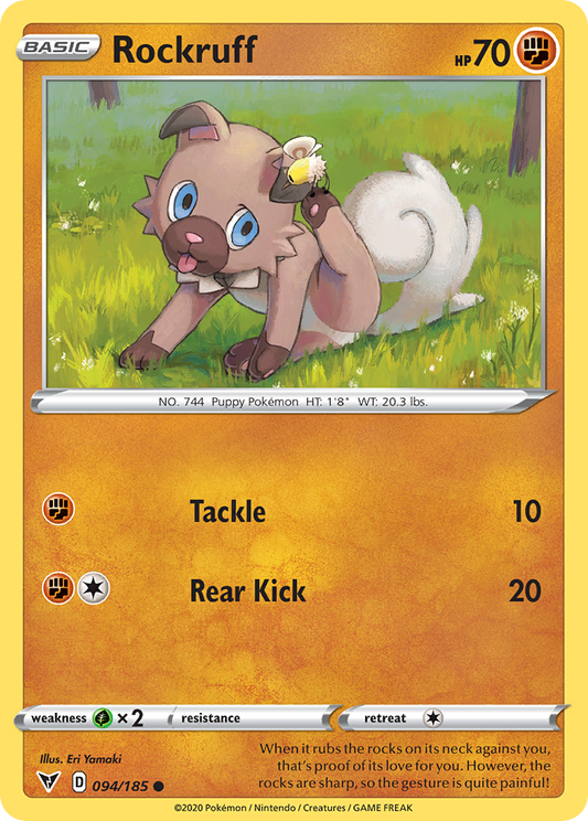 Rockruff - 94/185 - Normal - NM - Common - Vivid Voltage