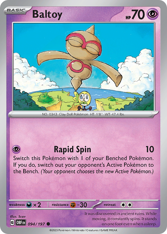 Baltoy - 94/197 - Normal - NM - Common - Obsidian Flames