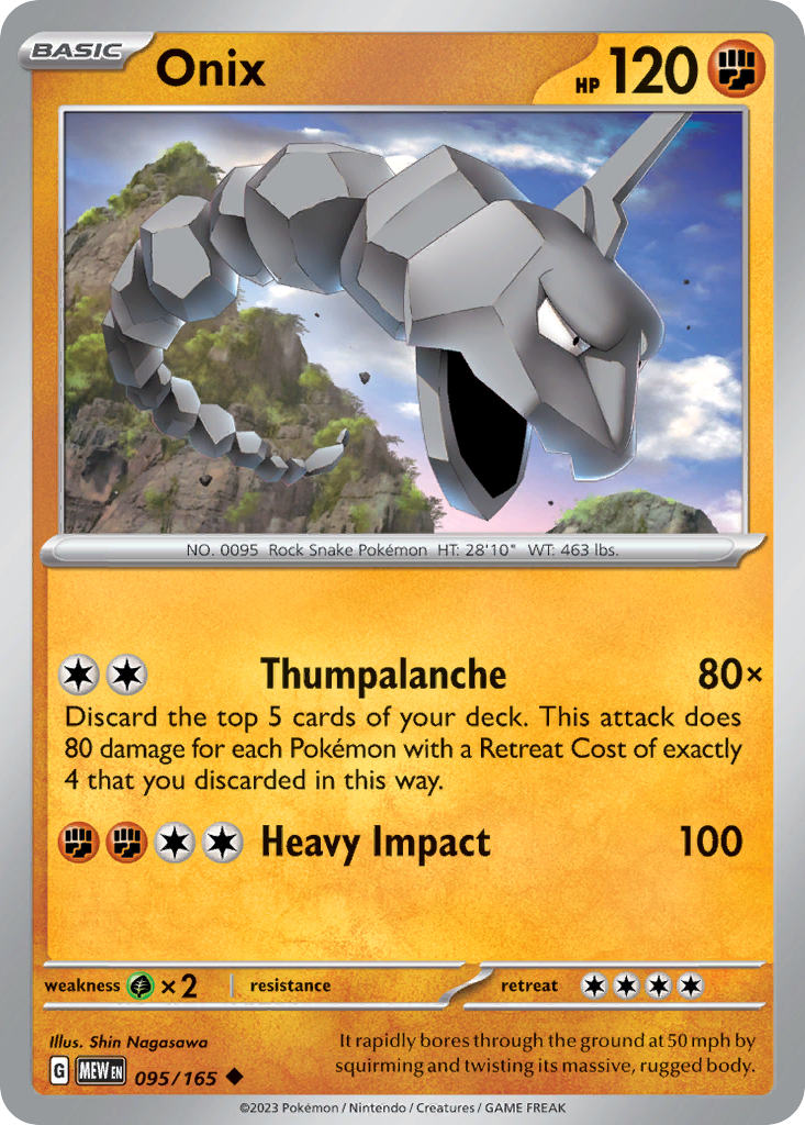 Onix - 95/165 - Reverse Holofoil - NM - Uncommon - 151