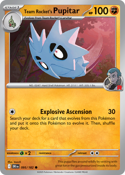 Team Rocket's Pupitar - 95/182 - Normal - NM - Common - Destined Rivals