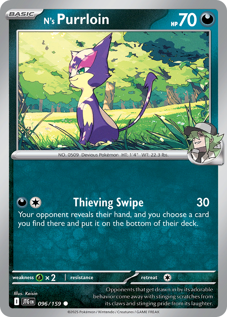 N's Purrloin - 96/159 - Reverse Holofoil - NM - Common - Journey Together