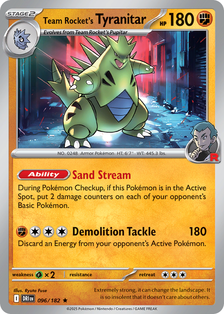 Team Rocket's Tyranitar - 96/182 - Holofoil - NM - Rare - Destined Rivals