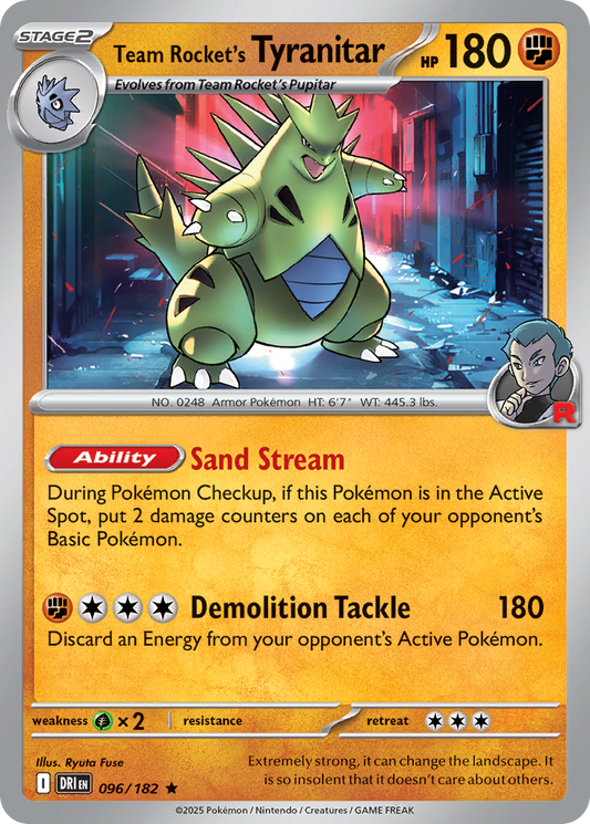 Team Rocket's Tyranitar - 96/182 - Holofoil - NM - Rare - Destined Rivals