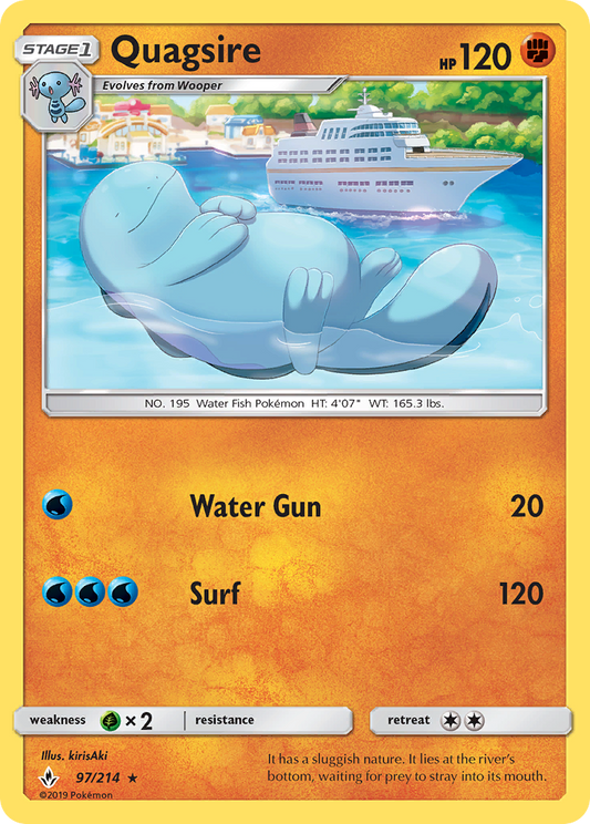 Quagsire - 97/214 - Normal - NM - Rare - Unbroken Bonds