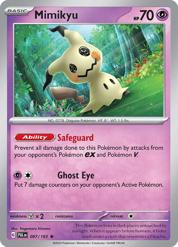 Mimikyu - 97/193 - Reverse Holofoil - NM - Rare - Paldea Evolved