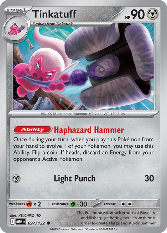 Tinkatuff - 97/132 - Reverse Holofoil - NM - Common - Mega Evolution