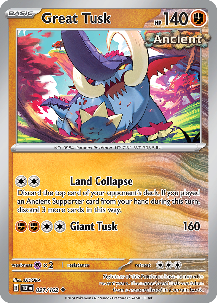 Great Tusk - 97/162 - Normal - NM - Uncommon - Temporal Forces